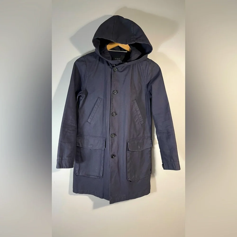 J. Crew Basket Weave Cotton Jacket Navy Blue 09619 Size XS